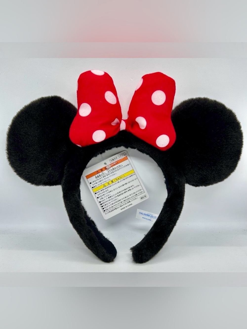 Tokyo Disney Resort Classic Black with Red Bow Minnie Mouse Ears, NWT.